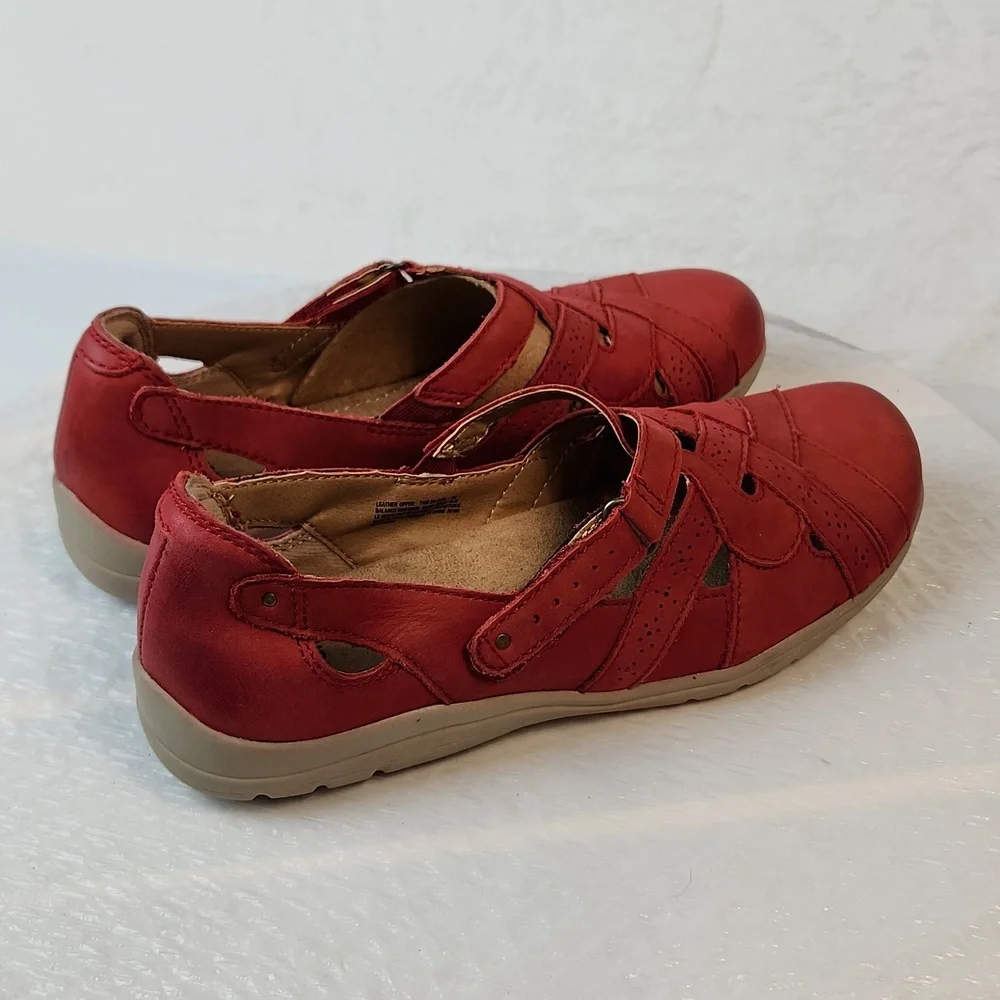 Earth Origins Rapid Teddy Leather Walking Loafer Cushioned Red Size 7 - Picture 9 of 12
